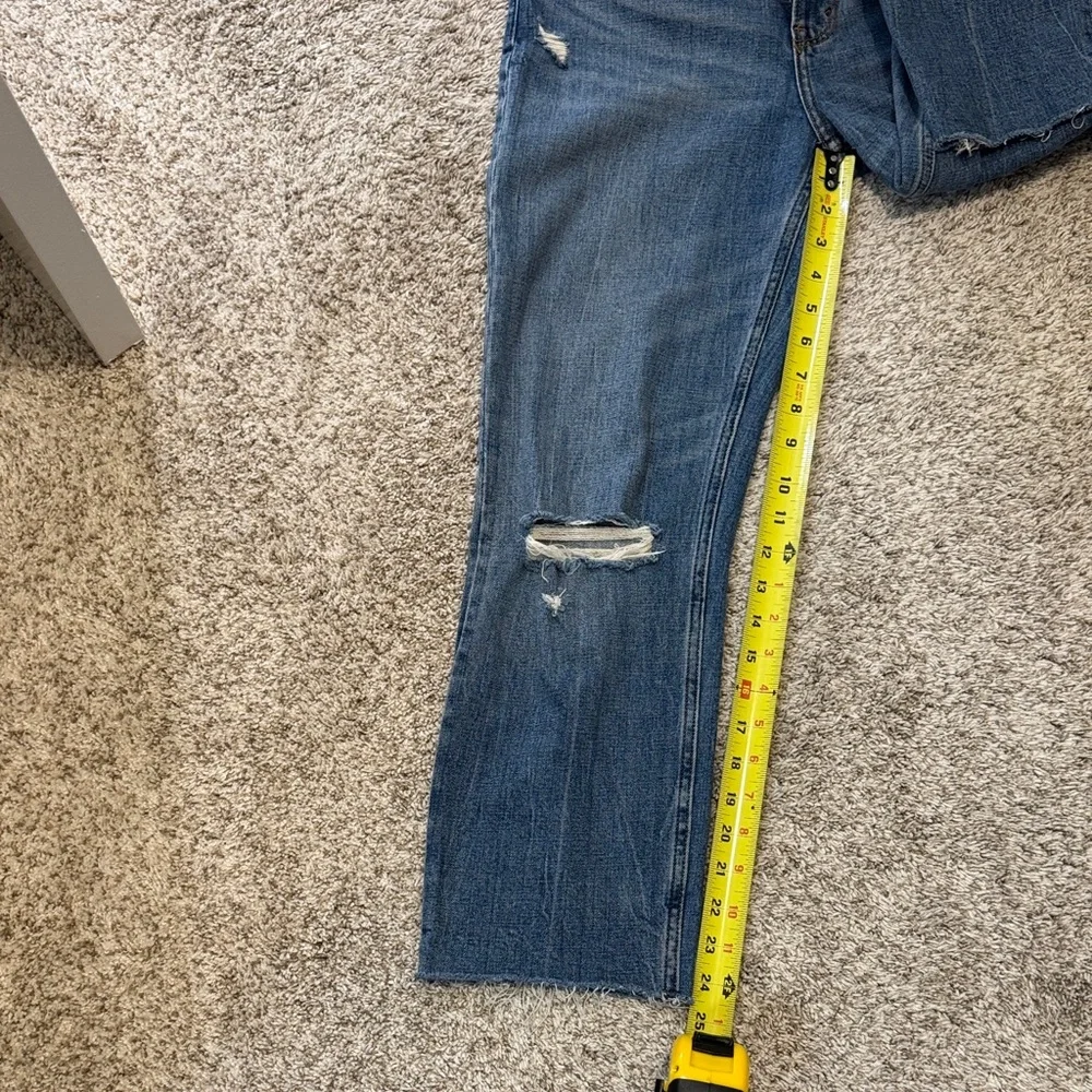 Abercrombie & Fitch Blue Distressed Straight Leg Jeans - Picture 13 of 15